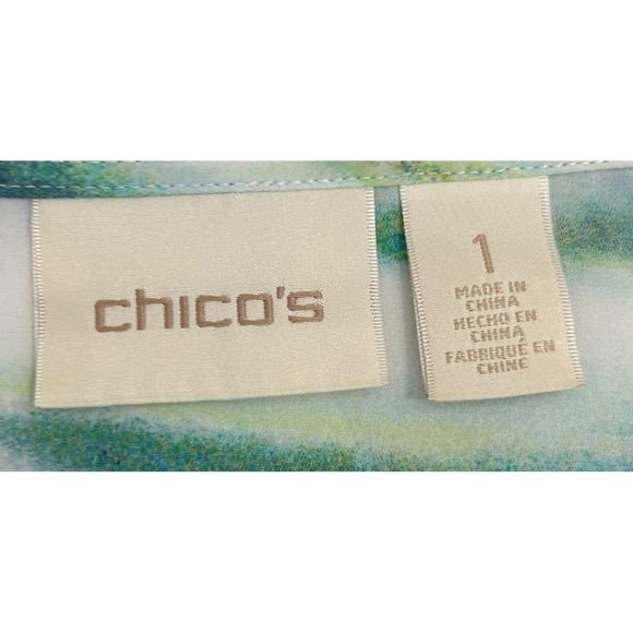 Chico’s Multicolor Sandie Soothing Dreams Watercolor Print Tunic Top Size 1 M - Picture 11 of 11
